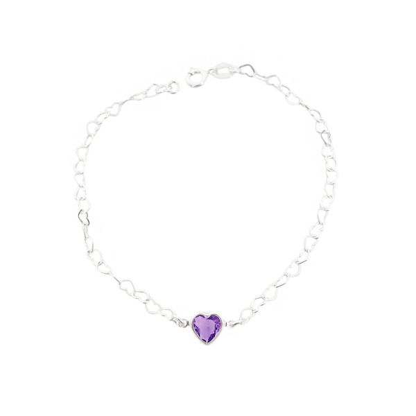 Pulseira Love Coração Único 6mm Prata 925