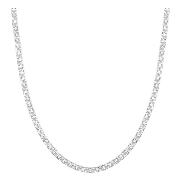 Colar Esteira Malha Laminada 40cm 2mm Prata 925 