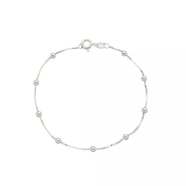 Pulseira Veneziana V12 Bolinha Prata 925