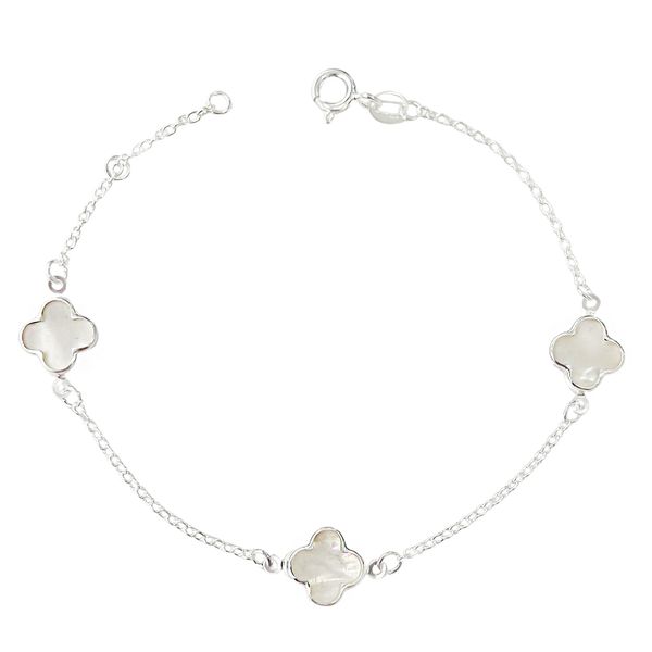 Pulseira Trevos Madrepérola Prata 925