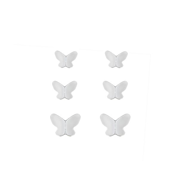 Trio Brinco Borboleta Prata 925