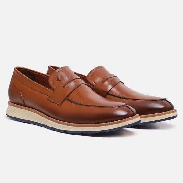 Sapato Casual Masculino Lecas Conhaque Toscana 