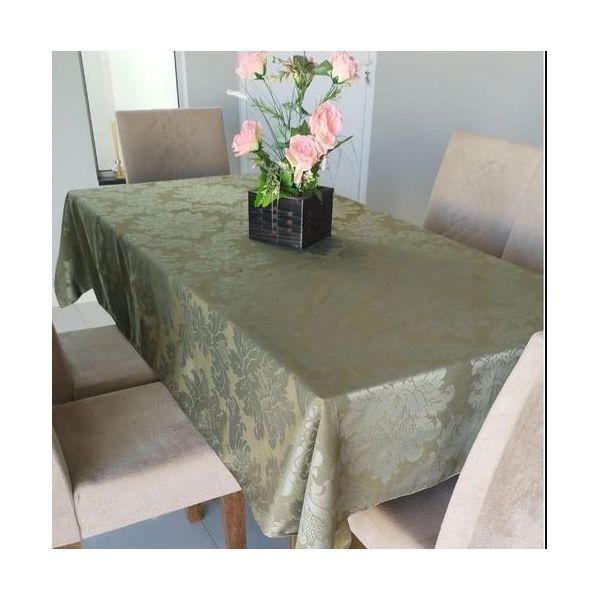 Toalha Mesa Jacquard Adamascado Verde