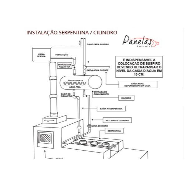 Cilindro Boiler para Serpentina Inox - 65 litros 