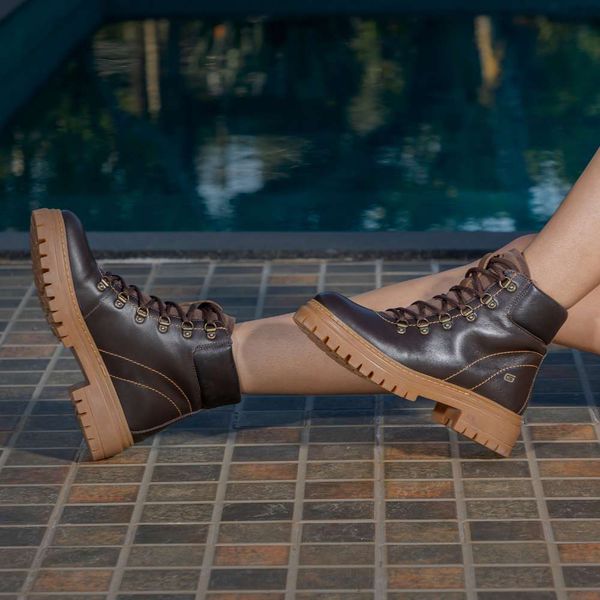  Bota Coturno Feminino Alba Café