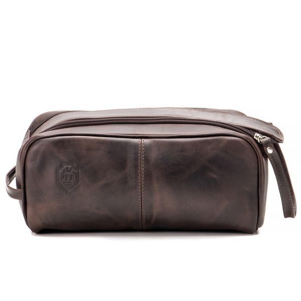 Elegância em Movimento: Necessaire em Couro para Organização Prática Ref. 2204 Fossil Café 