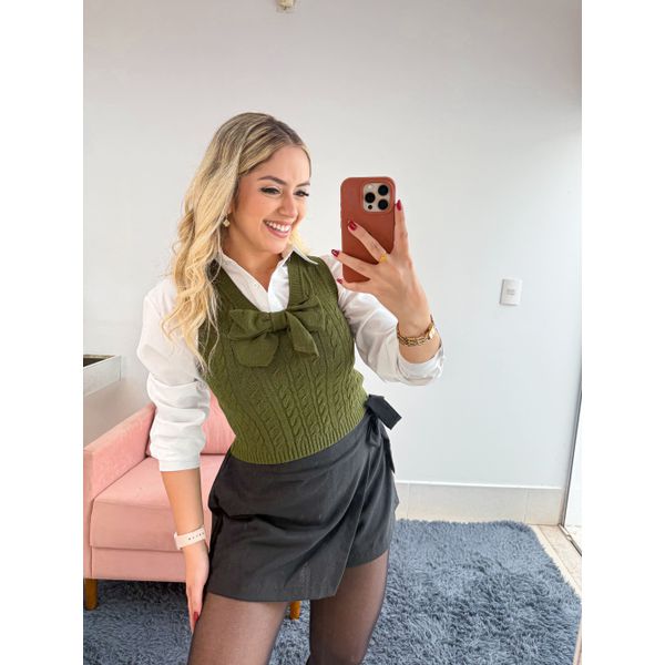 BLUSA TRICO LAÇO VERDE 