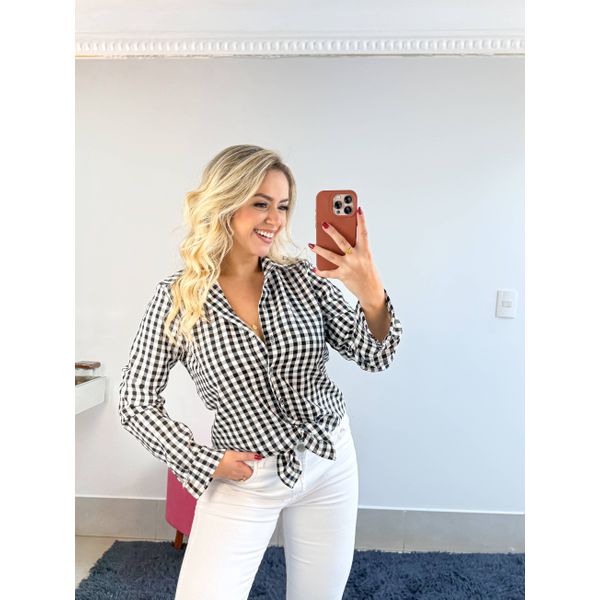 CAMISA XADREZ PRETA E BRANCA