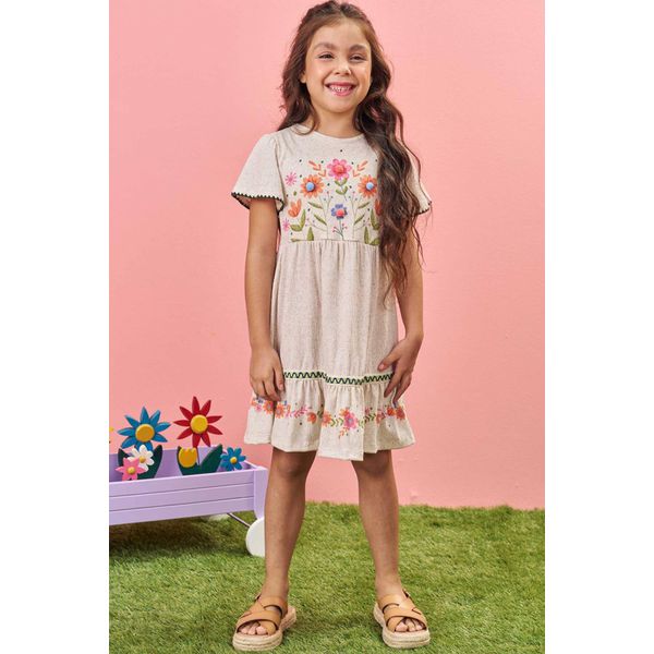 Vestido flor Pompom - Kukie