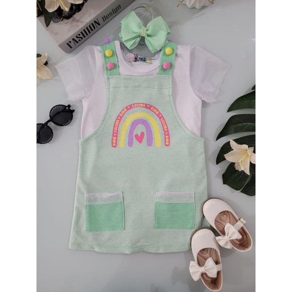 Conjunto Feminino Salopete Verde - Kukie