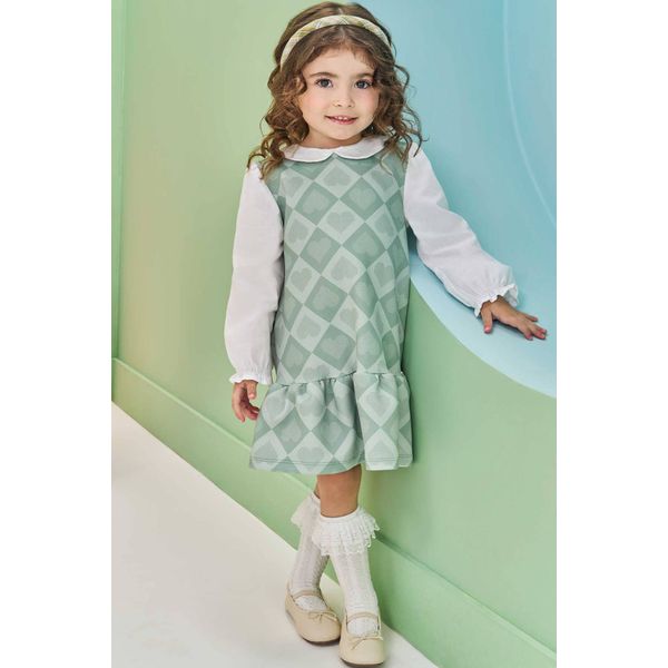 Vestido M/L 13 Gola Kukie Verde