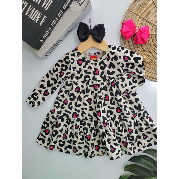 Vestido 1 Ao 8 Onçinha Mescla Kyly Cinza