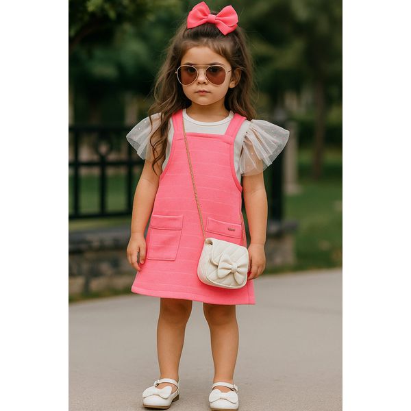 Conj Fem Salop Neon Kukie Rosa