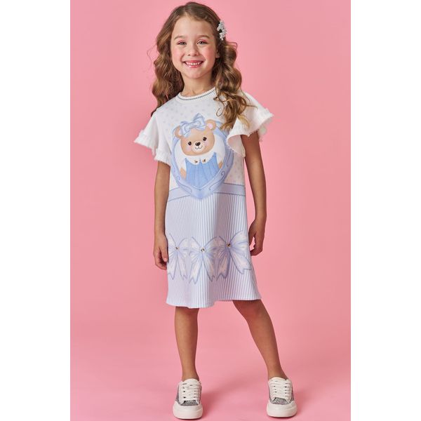 Vestido Urso Azul Bebe Kukie N/i