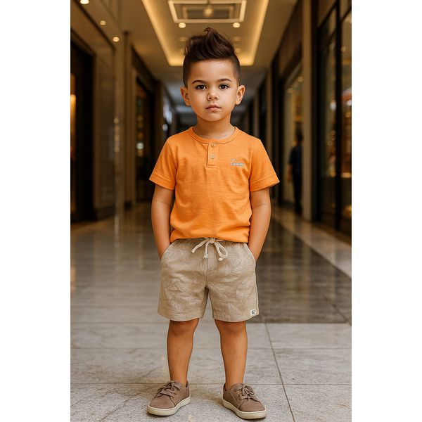 Conjunto Infantil Masculino Luc Boo - Laranja
