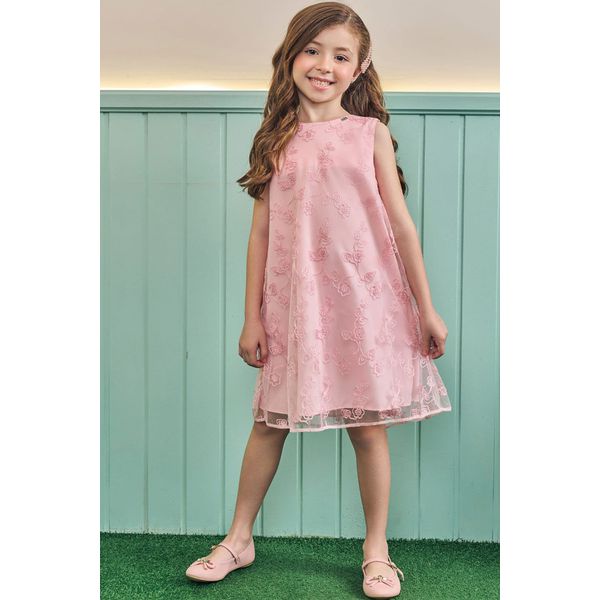 Vestido Borbado Rosa Kukie Rosa