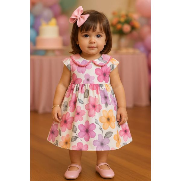 Vestido Flores Gola Kyly N/i