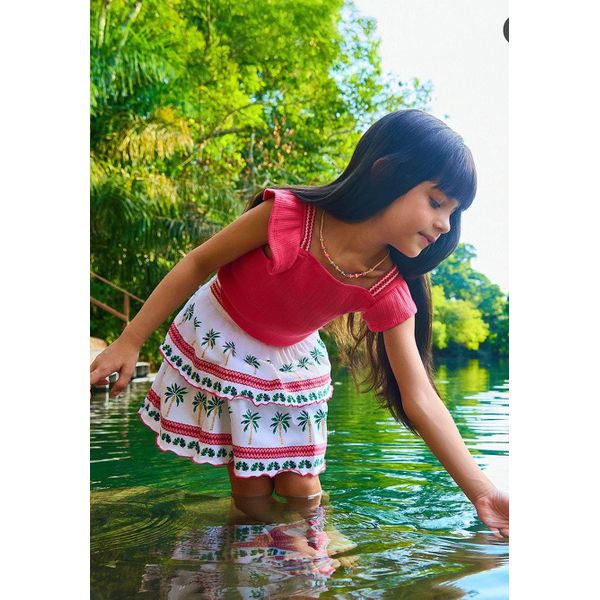 Conj Fem Saia Rosa Nani Rosa