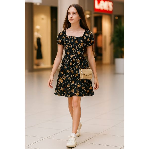 Vestido Floral Black Milon Preto