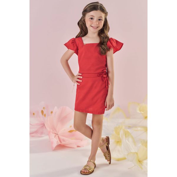 Conj Fem Verm Tricoline Kukie Vermelho