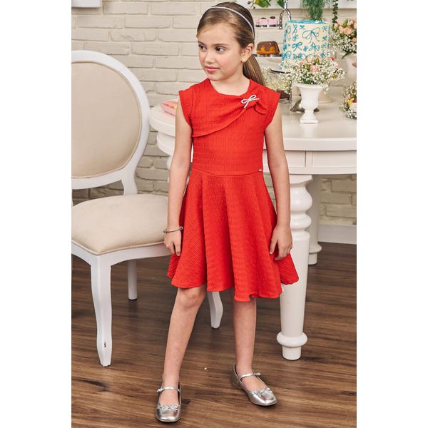 Vestido Verm Laço Kukie Vermelho