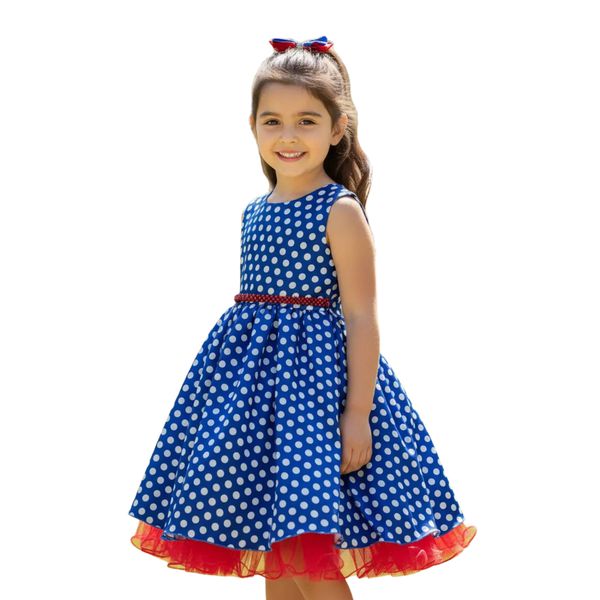 Vestido Infantil Curto Fantasia Anos 60 / Galinha Pintadinha