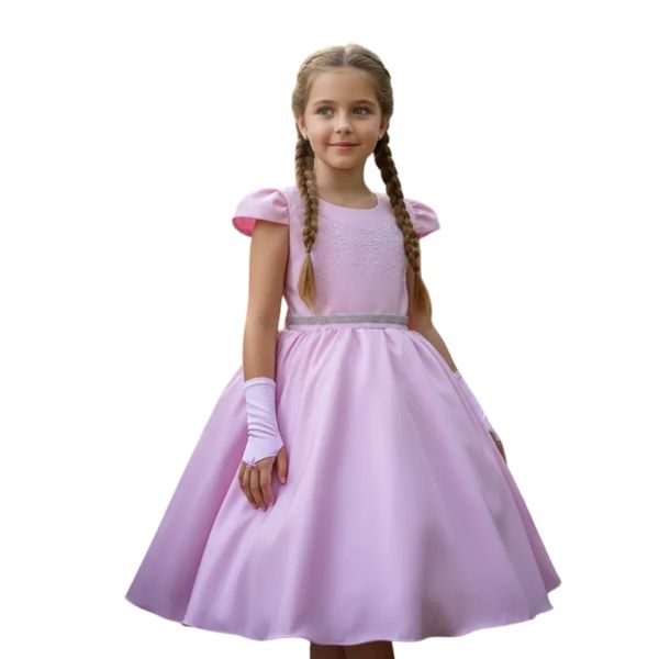 Vestido Curto Rosa Princesa Rapunzel Sofia Lilás Aniversário 