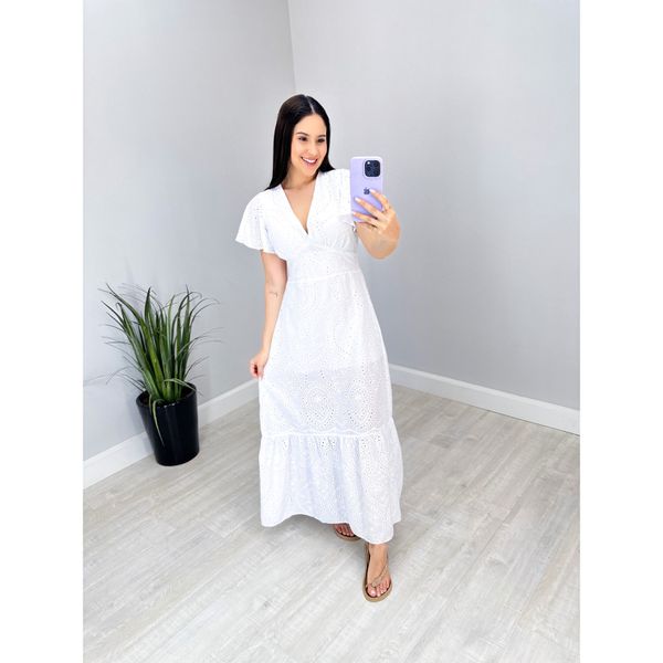 Vestido branco sales de manguinha