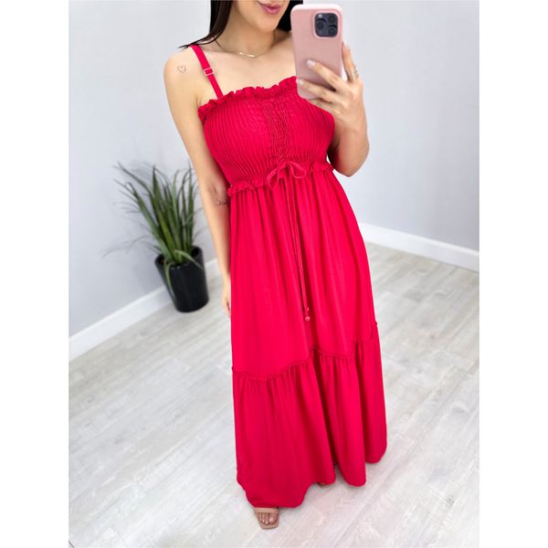 Vestido Trendyol Collection Longo Lace Up Vermelho - Compre Agora