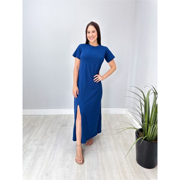 Vestido de 2025 malha azul marinho