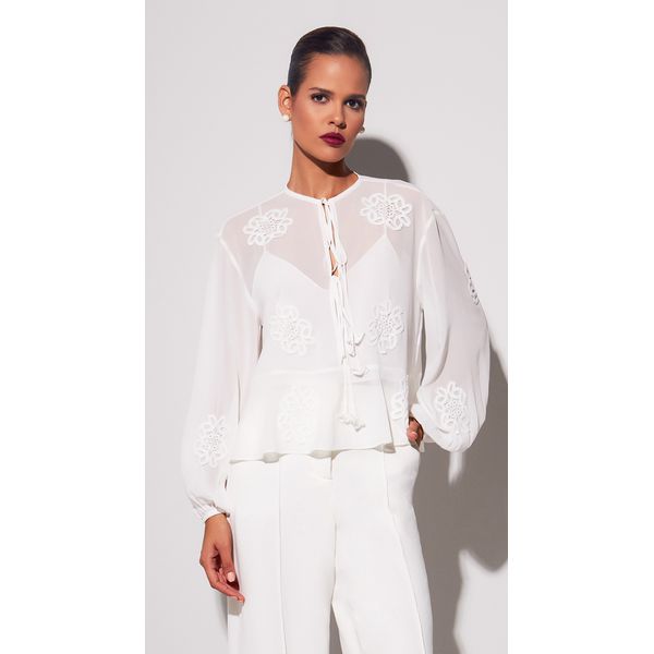 Blusa Manga Longa Isla Off White