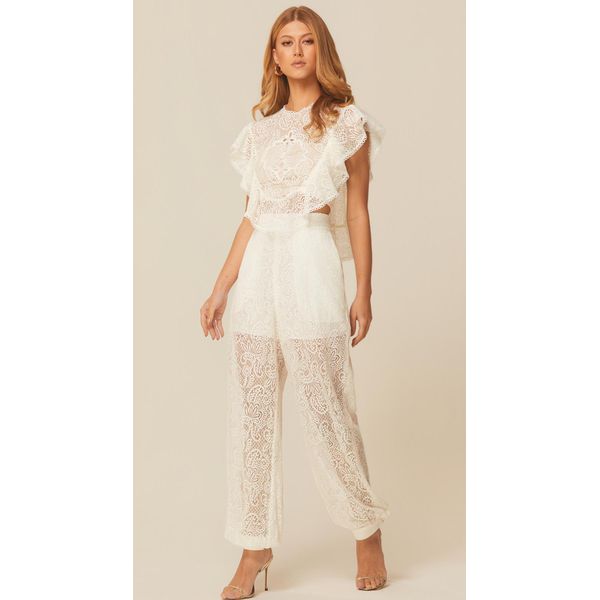 Calça em Renda Off White