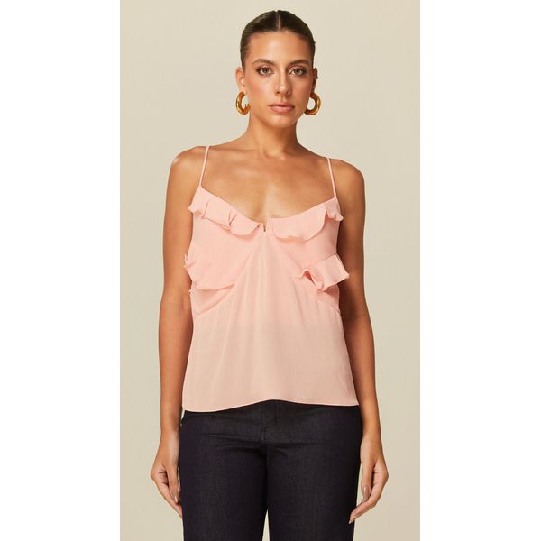 Blusa com Babados Rosa