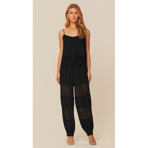 Calça Cintura Alta com Renda Preto
