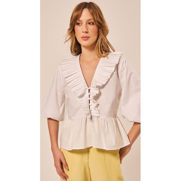 Blusa Manga Balonê Branco