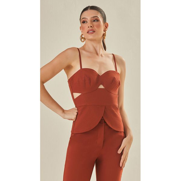 Blusa Peplum De Alça 