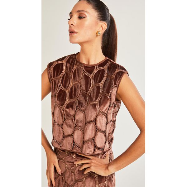 Blusa Cropped Veludo