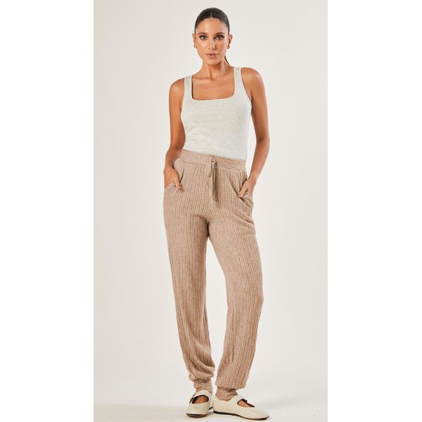 Calça Jogger Cintura Alta Bege