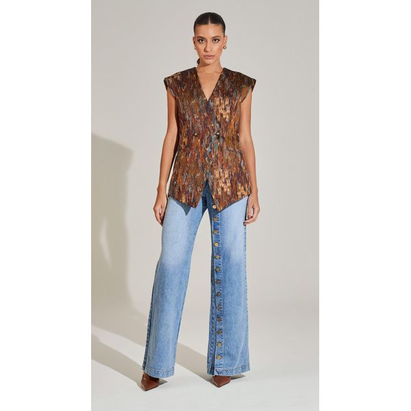 Calça Jeans Com Botões