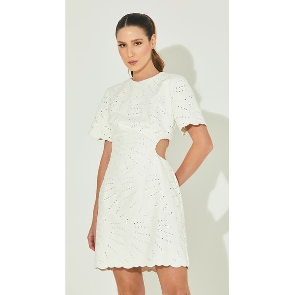 Vestido Mini Vazado Laise Couro