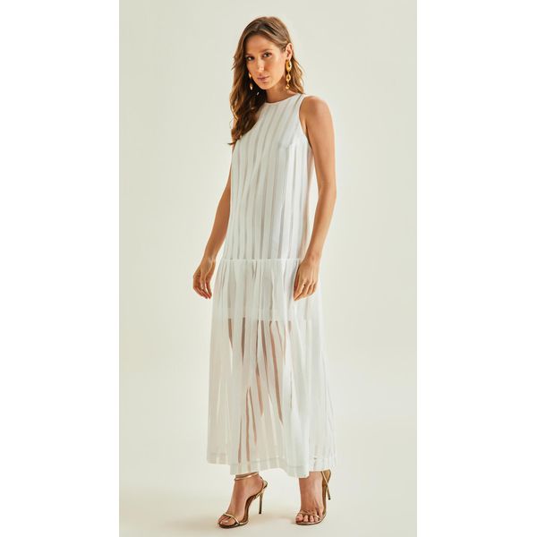 Vestido Longo com Modelagem Ampla