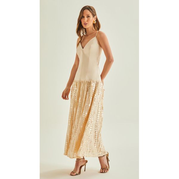 Vestido Midi Decote V 