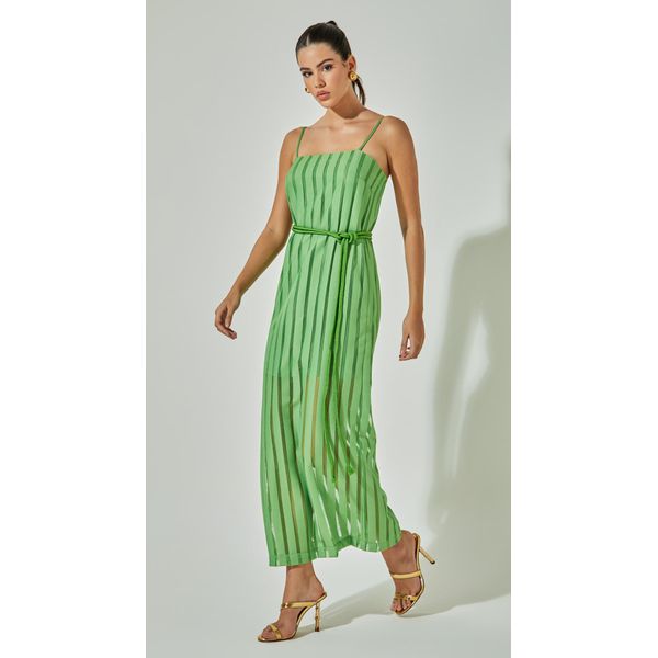Vestido Decote Reto com Fenda
