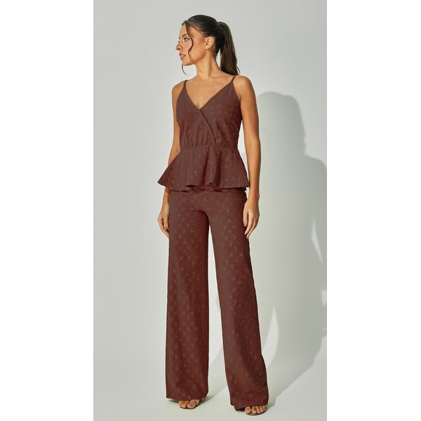 Calça Cós Largo Bordada