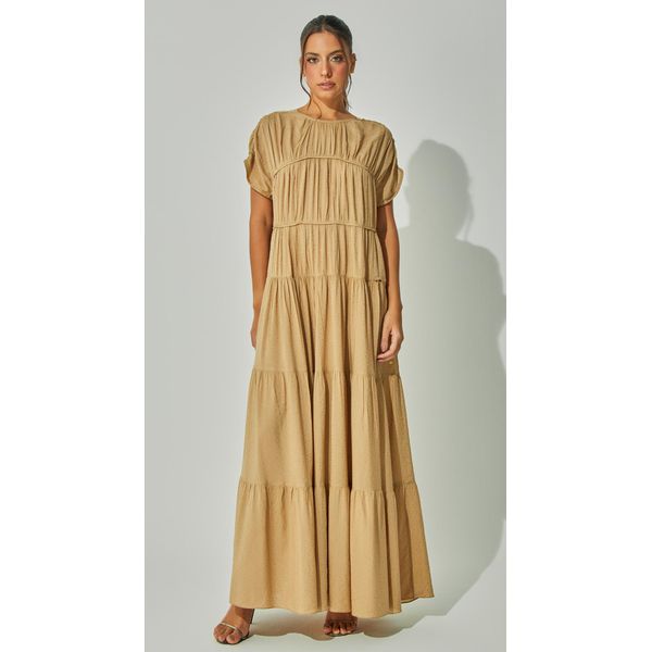 Vestido Amplo Poá Metalizado