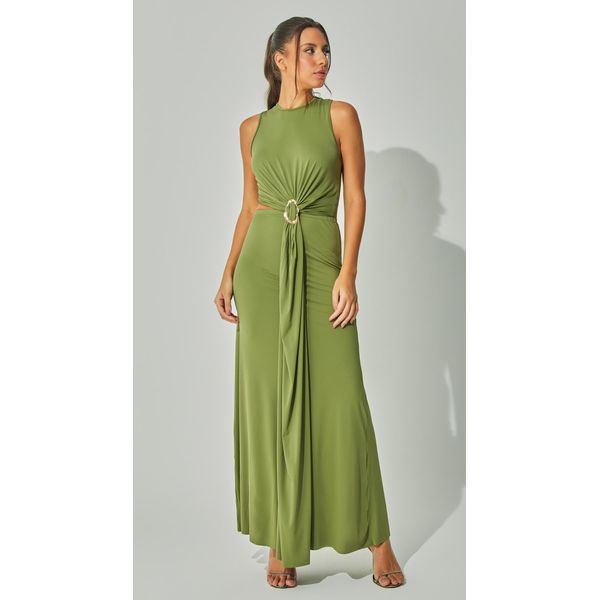 Vestido Midi Jersey Assimétrico
