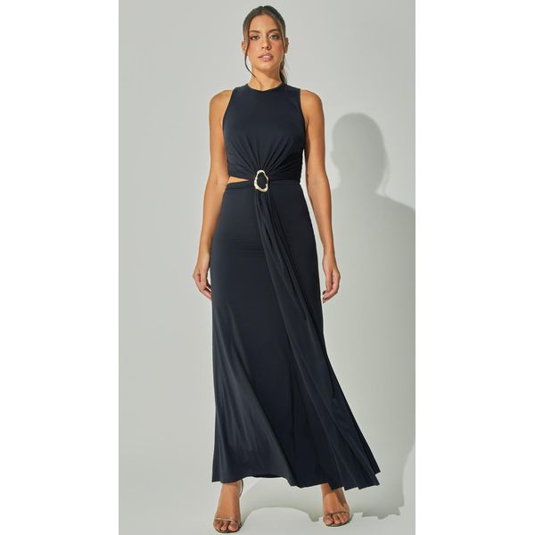 Vestido Midi Jersey Assimétrico