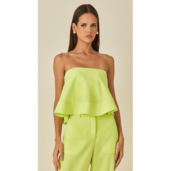 Blusa sem Alça Alfaiataria 