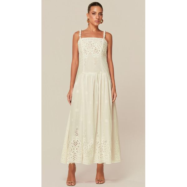 Vestido Midi em Laise Off