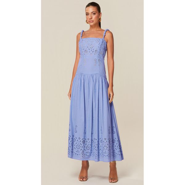 Vestido Midi em Laise Azul